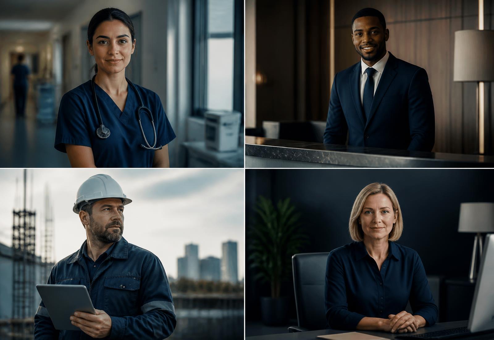 Employees and managers across healthcare, hospitality, construction and professional services